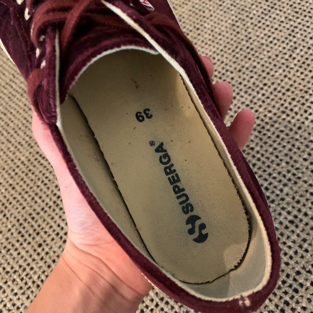 Superga Burgundy Velvet Sneakers - Picture 5 of 5